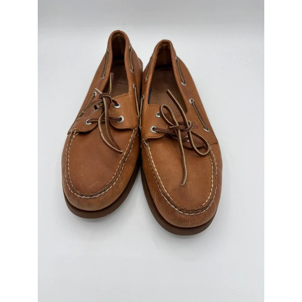 Sperry Top-Sider Mens Authentic Original 2-Eye Leather Boat Shoe Tan 12M 0197640